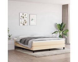 vidaXL Matras - Pocketveringmatras - Pocketveringmatras 180x200x20 cm stof crèmekleurig - Tweepersoonsbed - Creme Kleurig - Duurzame Materialen