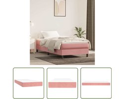 vidaXL Matras - Pocketveringmatras - Pocketveringmatras 80x220x20 cm fluweel roze - Fluweel Matras - Zachte Matras - Medium Hard Matras