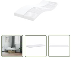 vidaXL Matras - Schuimmatras - Schuimmatras 7 zones hardheid 20 ILD 90x210 cm wit - 7 Zone Matras - Pocketvering Matras - Nacht Rust