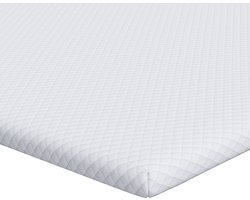 vidaXL - Matras - Topper - Wit - 90 - x - 200 - cm - Jacquard - Stof