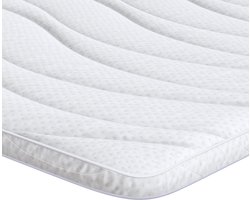 vidaXL - Matras - Topper - Wit - 90 - x - 200 - cm - Knit - Stof