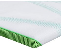 vidaXL - Matras - Topper - Wit - en - Groen - 70 - x - 200 - cm - Jacquard - Stof