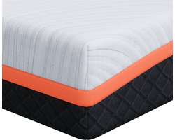 vidaXL - Matras - Wit - en - Grijs - 140 - x - 190 - cm - Jacquard - stof