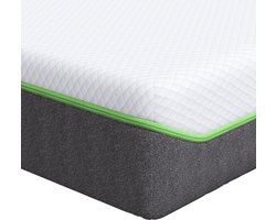 vidaXL - Matras - Wit - en - Grijs - 90 - x - 200 - cm - Jacquard - stof