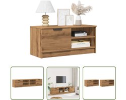vidaXL Media Kast - Tv Kast - Tv-meubelen 2 st 80x35x36,5 cm bewerkt hout artisanaal eiken - Salontafel - Houten Tv Kast - Opbergkast