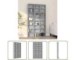 vidaXL Mediabox - Cd Kast - Cd-kast 102x23x177,5 cm bewerkt hout grijs sonoma eikenkleurig - Opslagoplossing - Houten Kast - Grijze Kast
