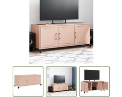 vidaXL Mediakast - Tv-meubel - Tv-meubel 100,5x39x43,5 cm staal roze - Roestvrijstaal - Roze - Salontafel