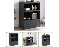 vidaXL Metalen Kast - Hoge Kast - Hoge kast 67x39x95 cm staal antracietkleurig - Staalkast - Zwarte Kast - Antracietkast