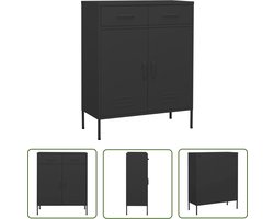 vidaXL Metalen Kast - Opslagkast - Opbergkast 80x35x101,5 cm staal antracietkleurig - Antraciet Kast - Opbergruimte - Keuken Opslag