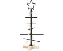vidaXL - Metalen - kerstboom - KUOPIO - 60 - cm - Warmwit - Staal - Zwart