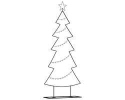 vidaXL - Metalen - kerstboom - met - standaard - Zwart - 150 - cm - Staal