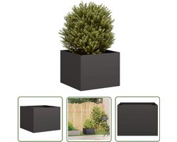 vidaXL Metalen Plantenbak - Plantenbak - Plantenbak 40x40x30 cm staal zwart - Roestvrijstalen Plantenbak - Sierpot - Outdoordecoratie