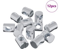 vidaXL - Meubel - Barrel - Moer - 12 - pcs - Verzinkt - M6 - x - 13 - mm - IJzer