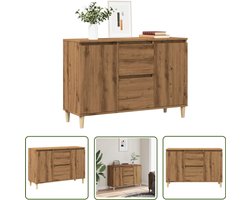 vidaXL Meubel - Dressoir - Dressoir 102x35x70 cm bewerkt hout artisanaal eikenkleurig - Houten Dressoir - Eiken Kleurig Dressoir - Salontafel