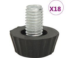 vidaXL - Meubelpoten - 18 - st - verstelbaar - M8 - zwart