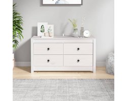 vidaXL Meubels - Dressoir - Dressoir 100x40x54 cm massief grenenhout wit - Woonkamerinrichting - Grenenhouten Meubilair - Vintage Dressoir