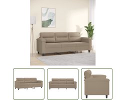vidaXL Microfiber Bank - Drie Zitsbank - Driezitsbank 180 cm microvezelstof taupe - Lounge Bank - Banks Kopen - Salon Meubilair