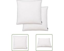 vidaXL Microfiber Kussens - Donzen Kussens - Kussens 2 st licht 80x80 cm dons-/verenvulling wit - Kussens 80x80 Cm - Donsvulling - Veren Vulling