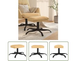 vidaXL Microfiber Stoffen Meubilair - Voetenbank - Voetenbank 60x60x36 cm microvezelstof crèmekleurig - Lounge Accessoires - Relaxstoel - Salontafel