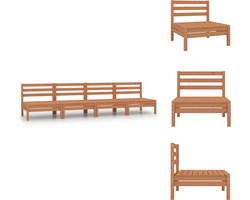 vidaXL Middenbank - Middenbanken - Houten Middenbank - Houten Middenbanken - Tuinmiddenbanken 4 st massief grenenhout honingbruin