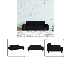 vidaXL Minibank - Kinderbank - Kinderbank 90x53x30 cm stof zwart - Kids Bank - Kindermeubel - Speelgoedkast