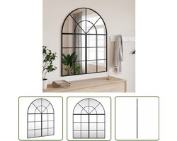 vidaXL Minimalistisch Design - Wandspiegel - Wandspiegel boog 80x100 cm ijzer zwart - Zwarte Spiegel - Ronde Spiegel - Grote Spiegel