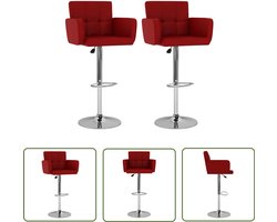 vidaXL Moderne Barkrukken - Elegante Barkrukken - Barkrukken 2 st kunstleer wijnrood - Barkrukken Rood - Kunstleder Barkrukken - Barkrukken Met Armleuningen