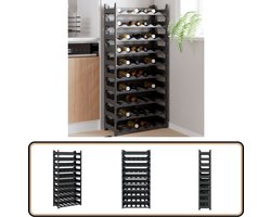 vidaXL Modulair Wijnrek voor 60 flessen, antraciet Wijnrk - Wijnopslag - Wijnkast - Polypropyleen - Antraciet