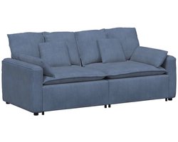 vidaXL - Modulaire - bank - met - kussens - blauw