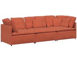 vidaXL - Modulaire - bank - met - kussens - corduroy - stof - rood - oranje