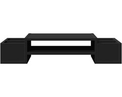 vidaXL Monitor stand with storage space 70x27x15 cm wood black