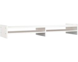 vidaXL - Monitorstandaard - 100x27x15 - cm - massief - grenenhout - wit
