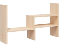 vidaXL - Monitorstandaard - (39-72)x17x43 - cm - massief - grenenhout