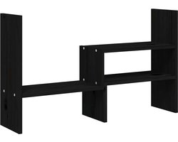 vidaXL - Monitorstandaard - (39-72)x17x43 - cm - massief - grenenhout - zwart