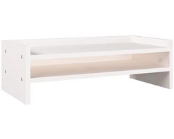 vidaXL - Monitorstandaard - 50x24x16 - cm - massief - grenenhout - wit