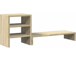 vidaXL - Monitorstandaard - met - bureau-organizer - bewerkt - hout - sonoma - eiken