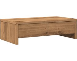 vidaXL - Monitorstandaard - met - lades - 50x27x15 - cm - hout - artisanaal - eiken