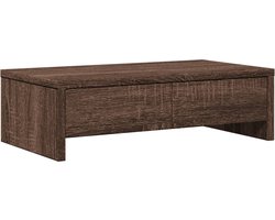 vidaXL - Monitorstandaard - met - lades - 50x27x15 - cm - hout - bruin - eikenkleurig