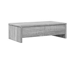 vidaXL - Monitorstandaard - met - lades - 50x27x15 - cm - hout - grijs - sonoma - eiken