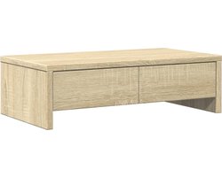 vidaXL - Monitorstandaard - met - lades - 50x27x15 - cm - hout - sonoma - eikenkleur