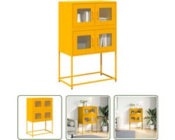 vidaXL Mustardkleur - Hoge Kast - Hoge kast 68x39x107 cm staal mosterdgeel - Metalen Kast - Staalkast - Opbergkast