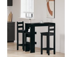 vidaXL - Muur - Bar - Tafel - Zwart - Eiken - 102 - x - 45 - x - 103,5 - cm - Bewerkt - hout