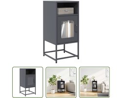 vidaXL Nachtkast - Nachtkastje - Nachtkastje 36x39x78 cm koudgewalst staal antracietkleurig - Opbergkast - Staalkast - Antraciet