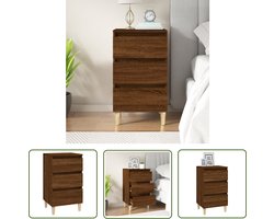 vidaXL Nachtkast - Nachtkastje - Nachtkastje 40x35x70 cm bewerkt hout bruin eikenkleur - Bruin - Eiken - Houtmeubel