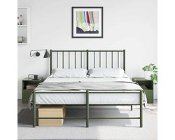 vidaXL Nachtkasten - Nachtkastje - Nachtkastjes 2 st 34,5x39x44 cm staal olijfgroen - Slaapkamers - Industrieel Design - Modern Design