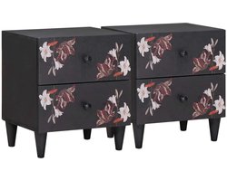 vidaXL - Nachtkastje - 2 - st - Bruin - 40 - x - 33,5 - x - 46 - cm - Massief - Mango - Hout