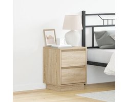 vidaXL - Nachtkastje - 2 - st - Sonoma - Eik - 39 - x - 34,5 - x - 50 - cm - Bewerkt - hout