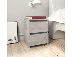 vidaXL - Nachtkastje - 30x30x40 - cm - bewerkt - hout - betongrijs