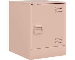 vidaXL - Nachtkastje - 34,5x39x44 - cm - staal - roze