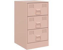 vidaXL - Nachtkastje - 34,5x39x62 - cm - staal - roze